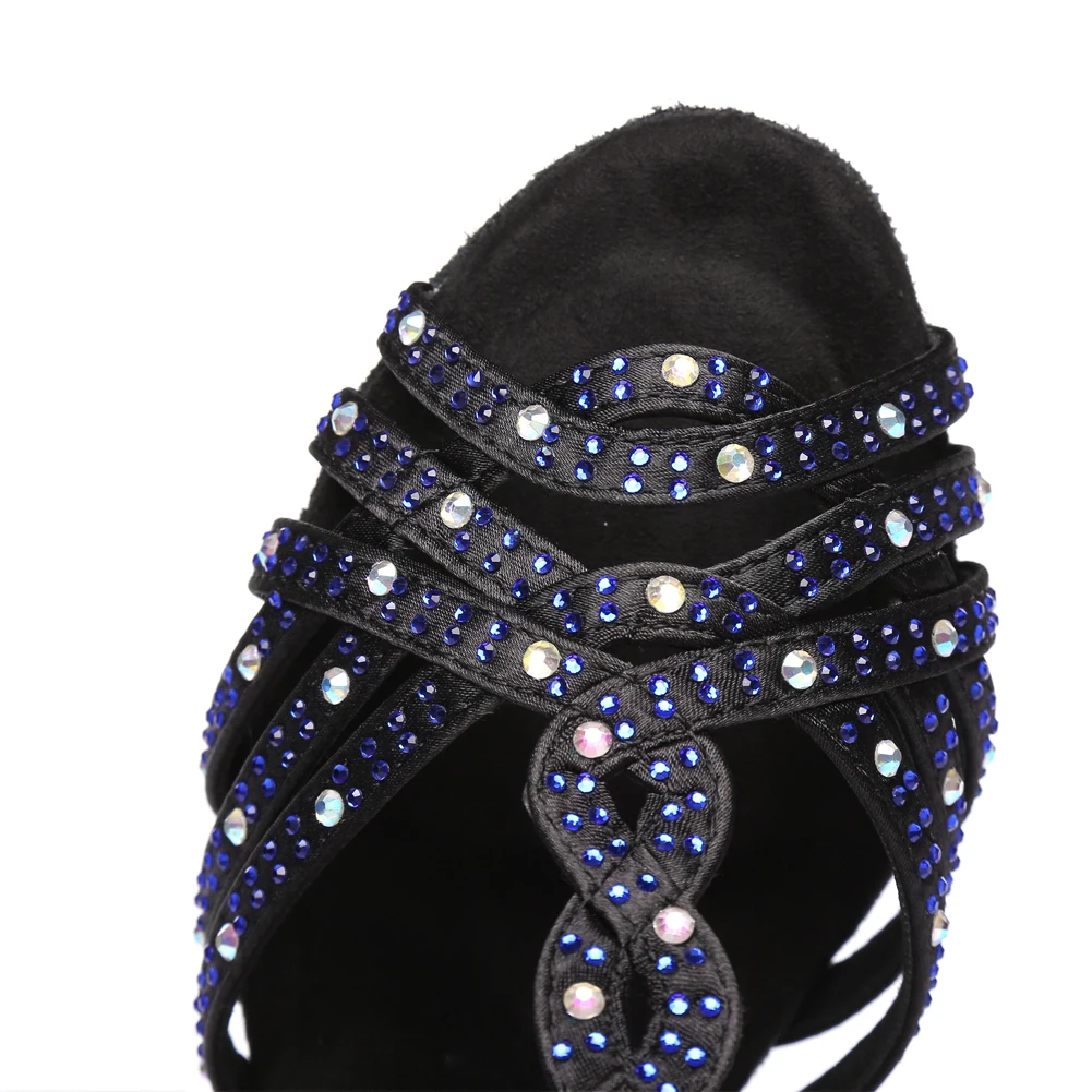 HROYL латино-американских танцев танцевальная обувь для девушек и женщин С Стразы