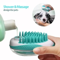 pet dog bath brush 2 in 1 pet spa massage comb soft silicone dogs cats shower hair grooming cmob dog cleaning tool pet supplies