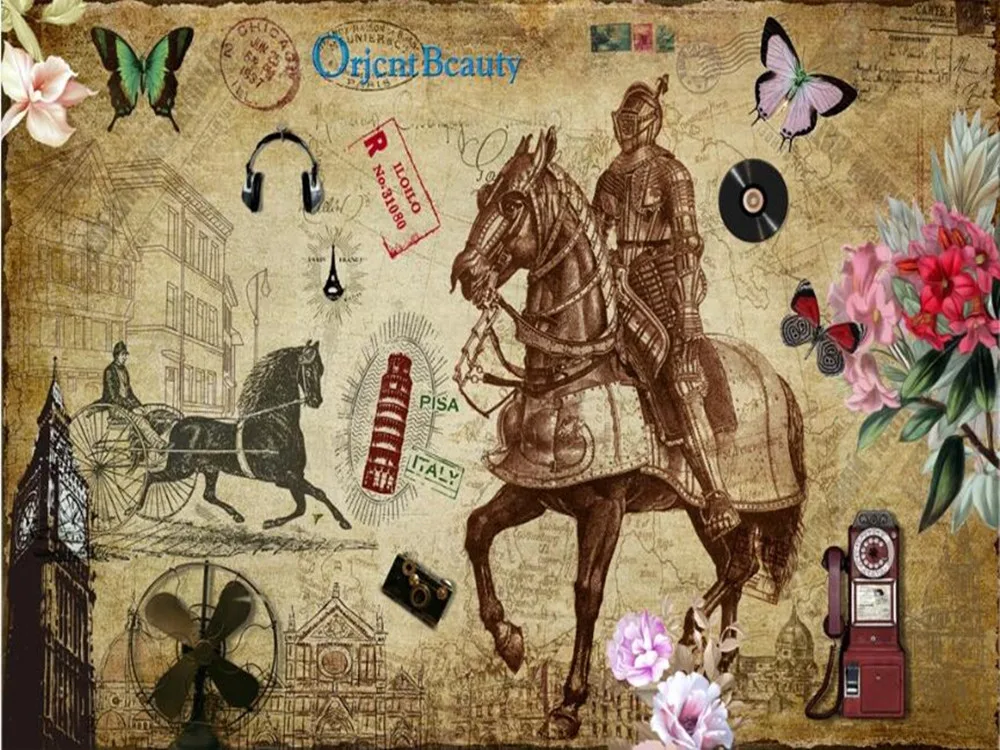 Большие настенные 3D-обои milofi на заказ в стиле ретро минималистский рыцарь