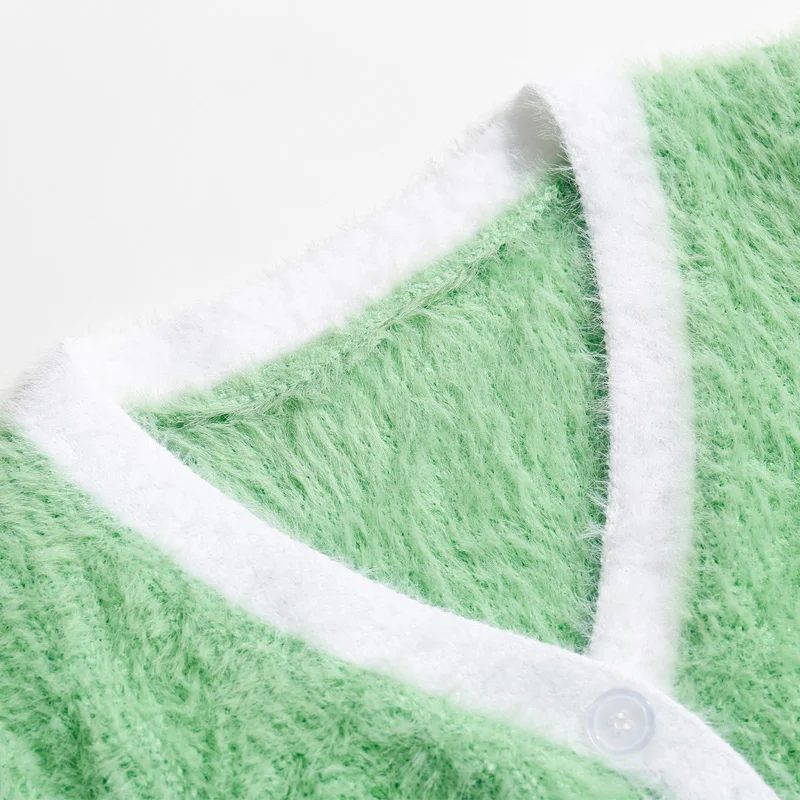 

Summer women's sweater casual solid color V-neck short-sleeved short sweater