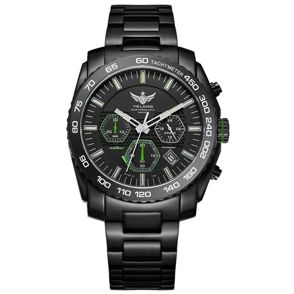 Мужские часы с тритием Yelang мужские Eco Drive армейские наручные T100 H3 светящиеся