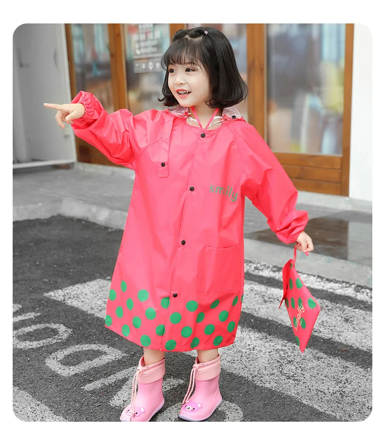 

Полиэстеровый дождевик для мальчиков и девочек, дождевик с мультяшным рисунком для начальной школы, пончо