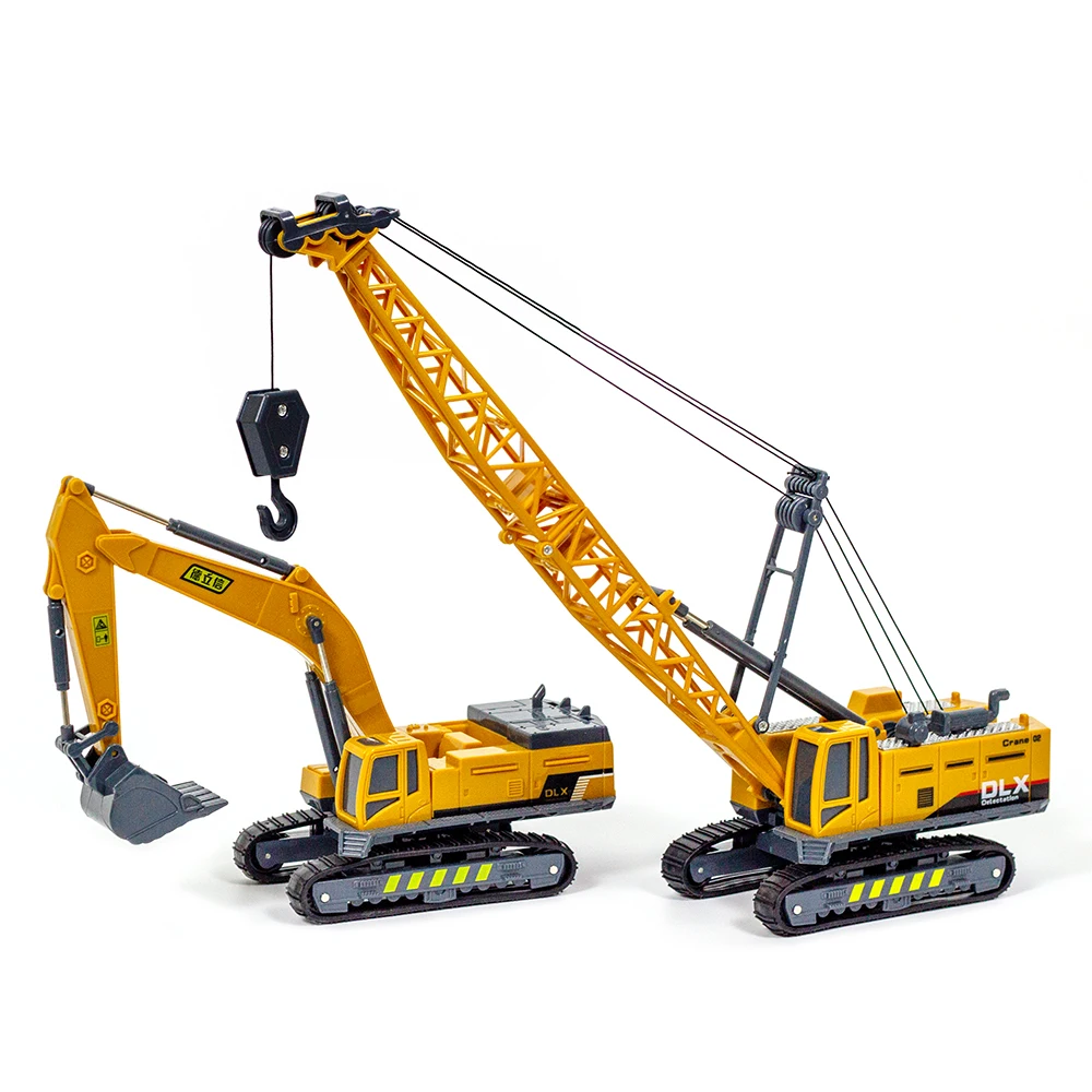 

Construction Trucks Crane Excavator Toy 1:55 Diecast Engineering Vehicle Tractor Digger Children Car Model for Boys Gift