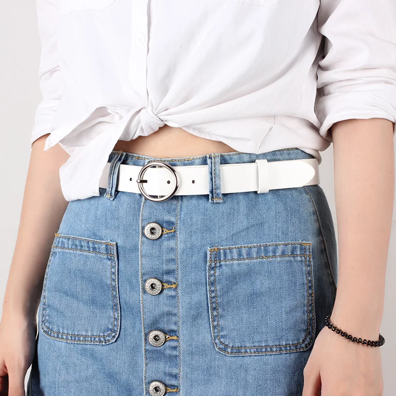 Ремень с пряжкой Женский Модный повседневный круглый однотонный пояс в стиле