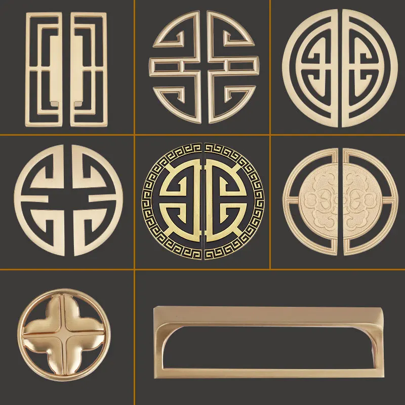 

Antique Chinese Cabinet Door Yellow Bronze Cabinet Handle Furniture Handle Drawer Handle Wardrobe Door Pull Furniture Hardware
