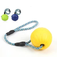 pet molar bite toys dog rubber chew balls cleaning teeth puppy biting toy outdoor traning fun playing rope ball toy for dog cat