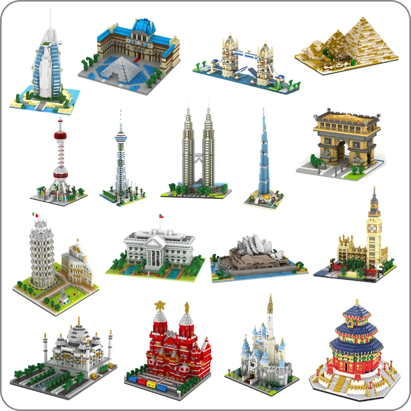 YZ architecture Taj Mahal замок Pisa Лувр пизанский башня Башня Халифа мост Алмазное здание
