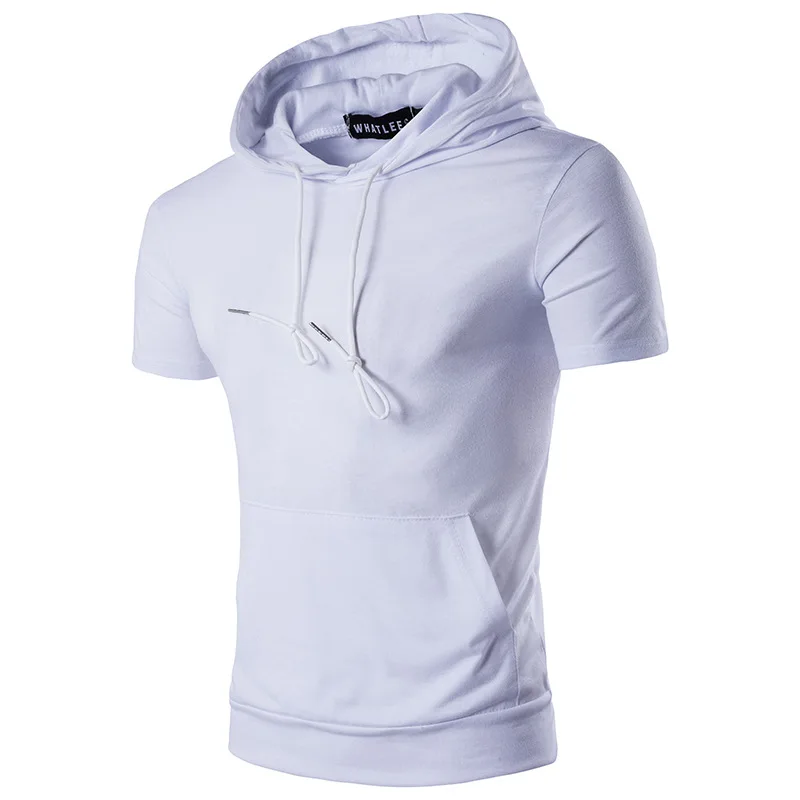 

ZOGAA 2021 New T-Shirt Men's Casual Sports Hooded Shirt Short Sleeve Solid Color Stylish Men's Top Oversized Loose Streetwear