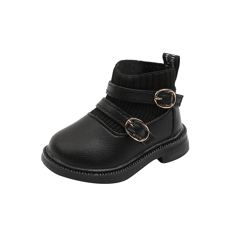 

CUZULLAA Children Fashion Leather Boots 0-3 Years Boys Winter Boots Baby Tollder Kids Winter Ankle Boots for Girls Size 18-22