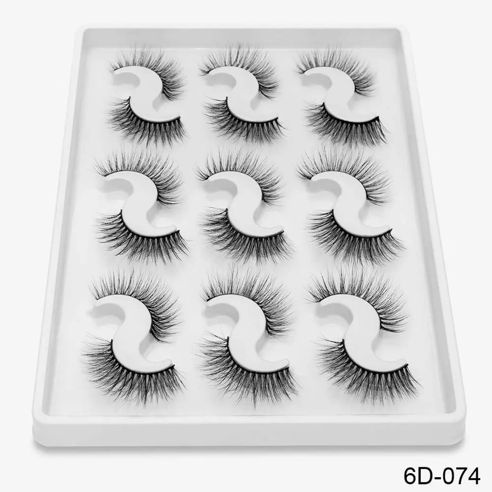 074 2/4/9 пар естественные длинные норковые ресницы 3D норковые ресницы толстый ручной полный газа Ресницы объемный мягкий норковые накладные ресницы - Цвет: 074