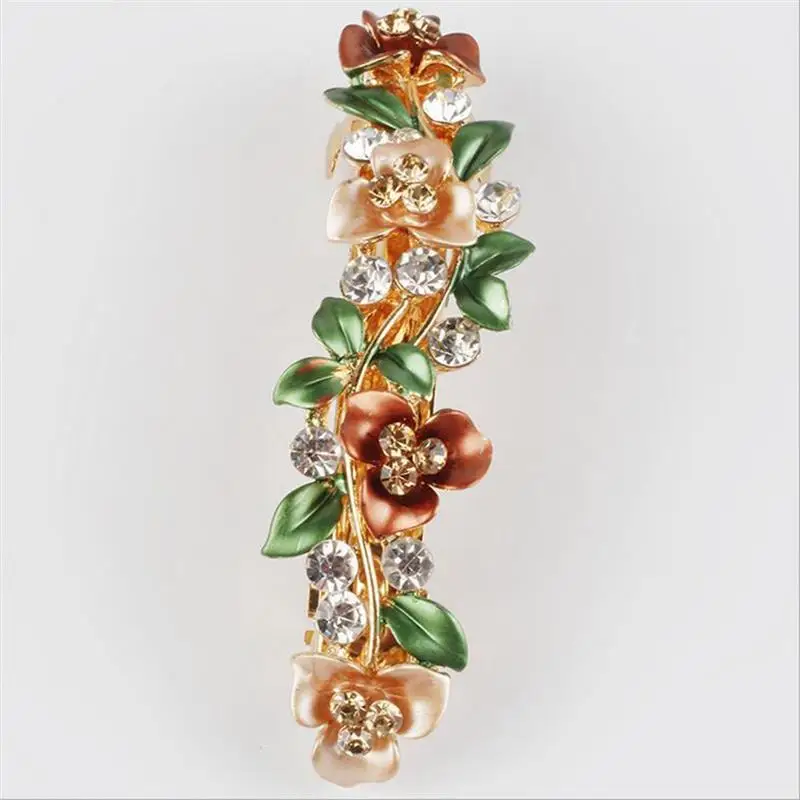 

1pc Fashion Rhinestone Hair Clip Flower Decor Butterfly Hair Barrette French Style Barrette For Women Girls Hair Accessories