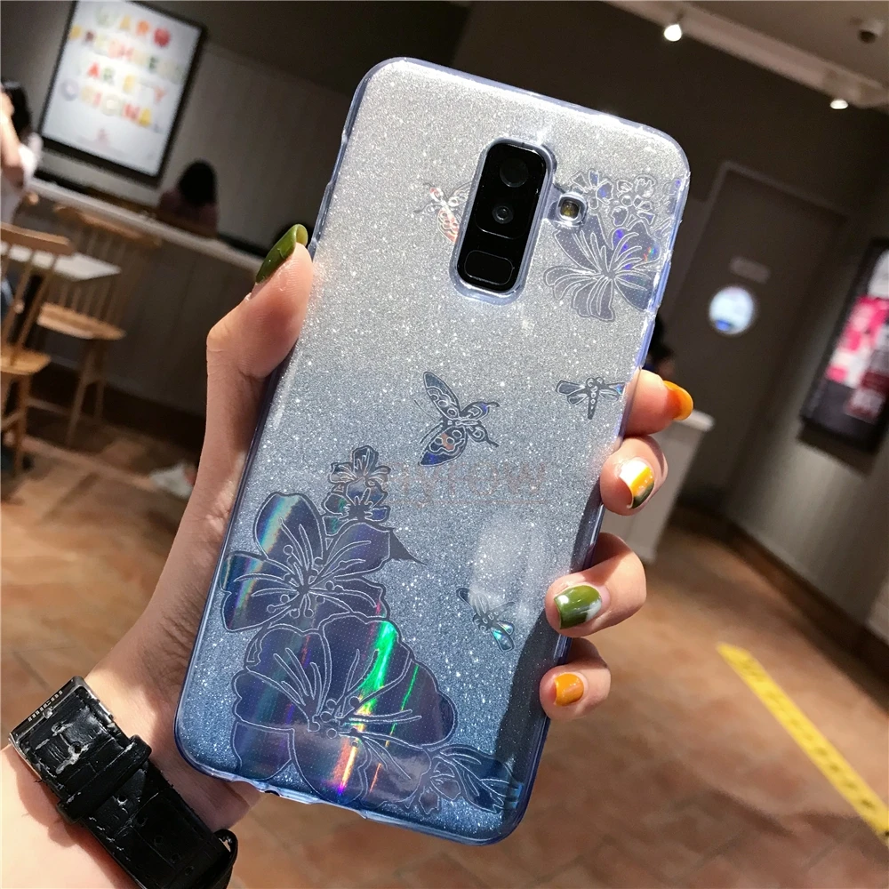 Градиент Buterfly Цветок Блестящий чехол для Meizu 15 M6T M6S M5S M5C M6 M5 Note M3 U20 U10 MX6 Pro 6 Чехол Мягкий ТПУ телефонные чехлы
