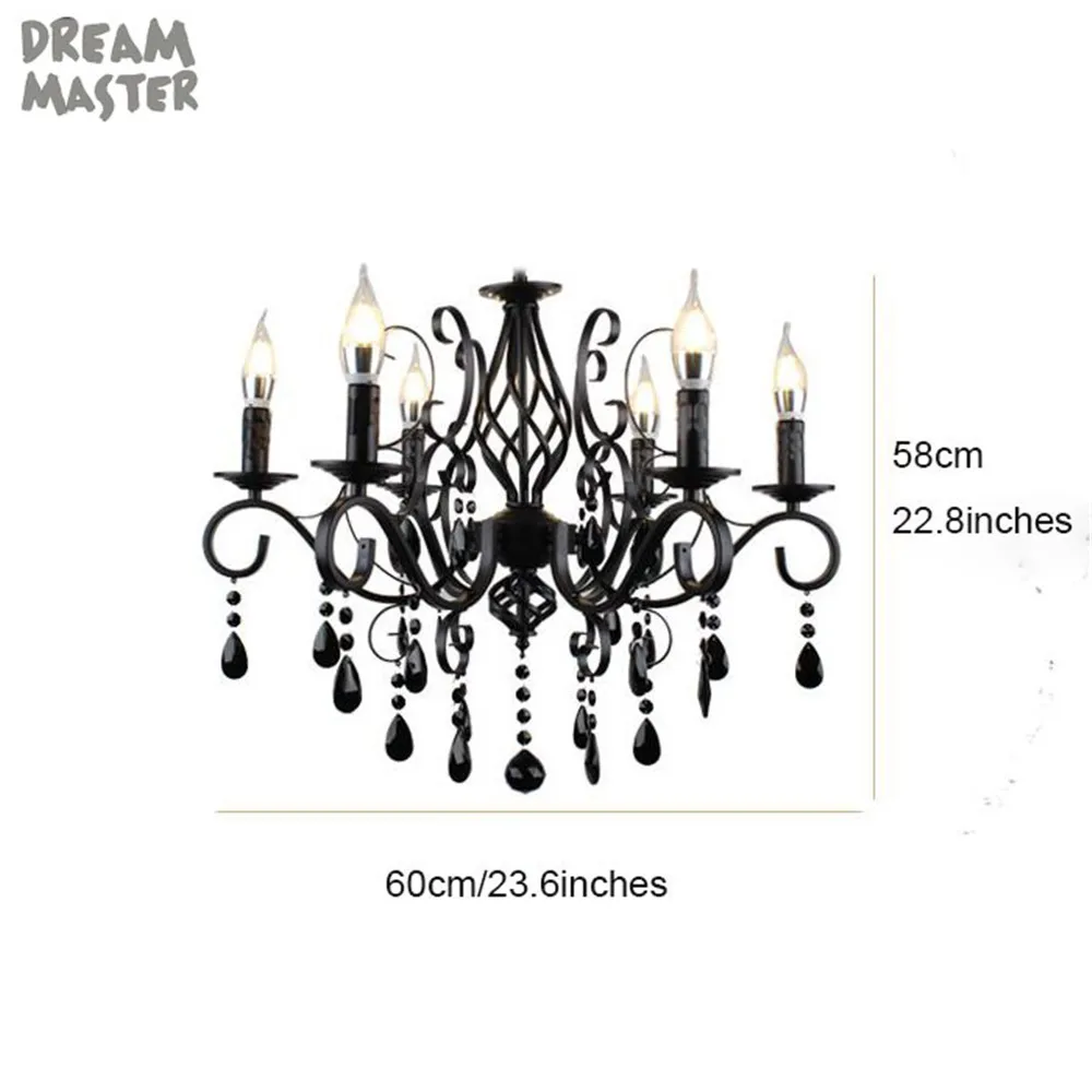 Винтажный Ретро светильник люстра из черного кованого железа + черный