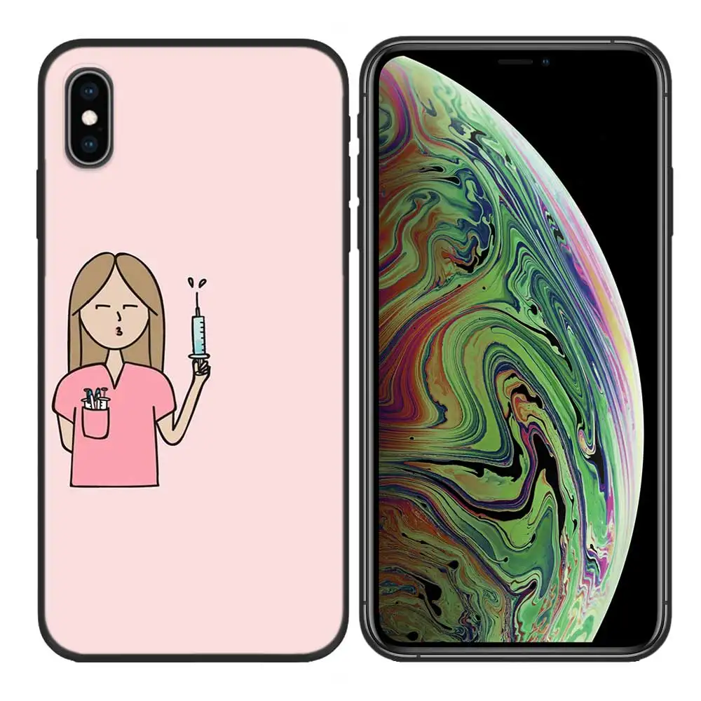 Силиконовый чехол Tasche Deckt Concha Ader медсестры для iPhone X XS XR XS 11 11Pro Max 7 8 6 6S 5 5S SE Plus Fundas Capa