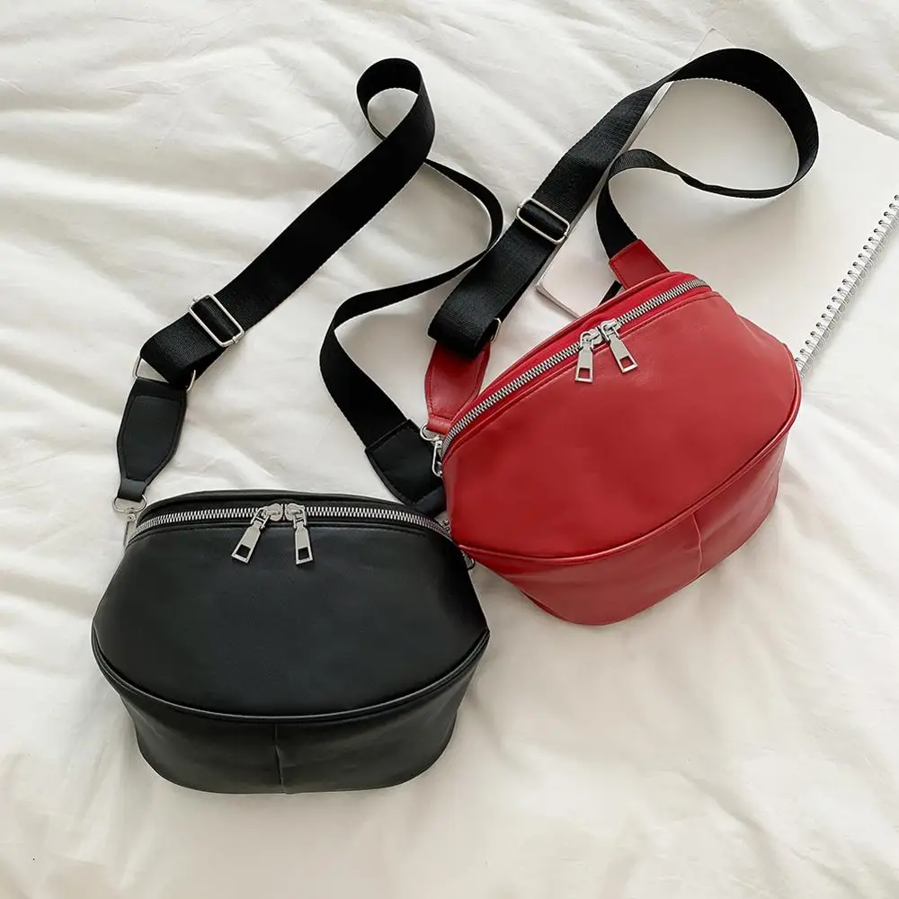 

Simple Solid Color Women PU Leather Shoulder Bag Female Casual Crossbody Chest Bag Fashion Women Handbag
