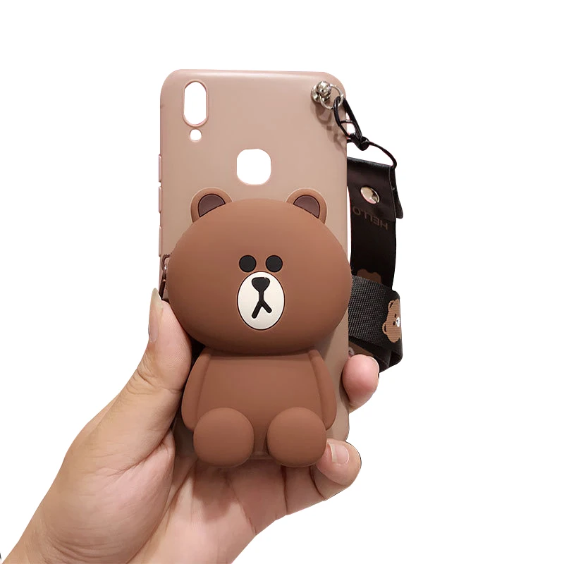 Мультяшный кошелек на молнии чехол для телефона huawei P30 Pro Lite P Smart 2019 P20 Plus honor 10 mate 9