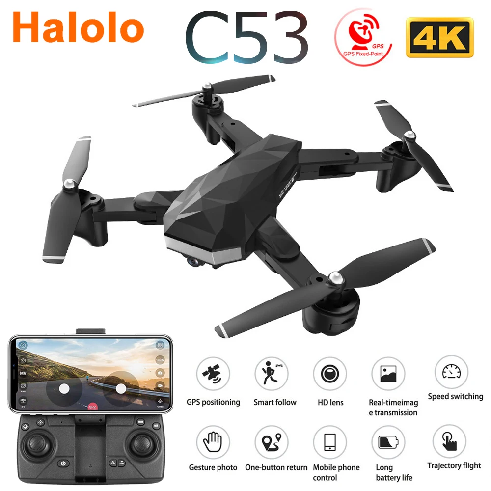 C53 5G GPS WiFi FPV RC Дрон с двойной камерой 4K HD Follow Me оптический поток складной