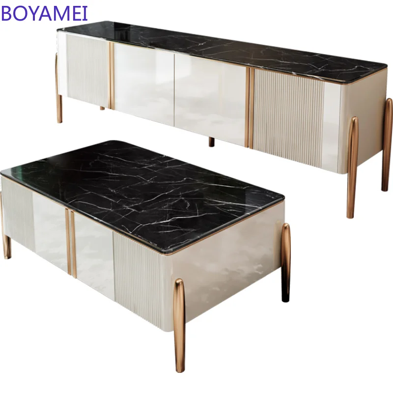 

Мраморный кофейный столик, ТВ-шкаф, комбинированный квадратный стол, простой искусственный роскошный стильный окрашенный мебель для гостиной