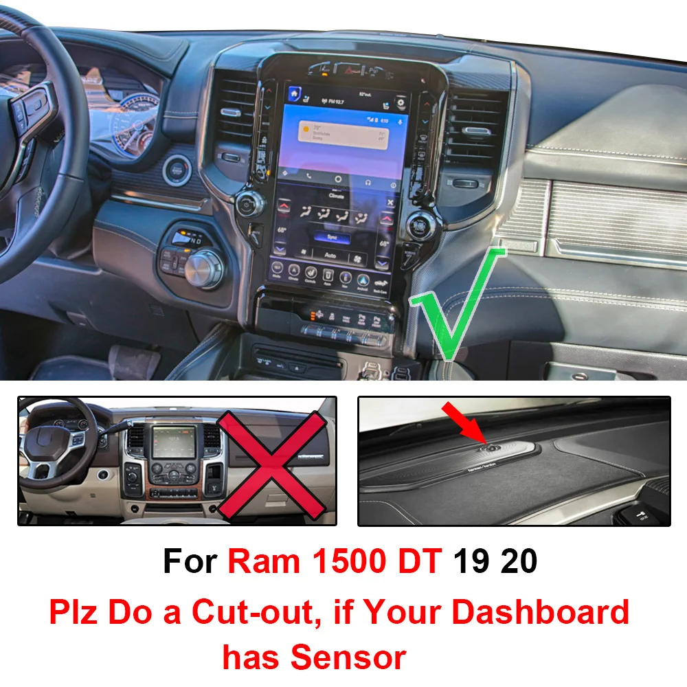 Накладка на приборную панель для Dodge Ram 1500 2019 2020 коврик приборной панели накладка