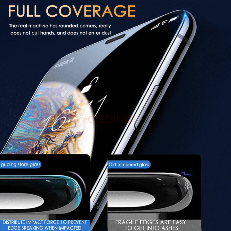 

2 шт., защитное стекло с полным покрытием для iPhone 11 12 Pro Max X XS XR 7 8 6 6s Plus SE 2020