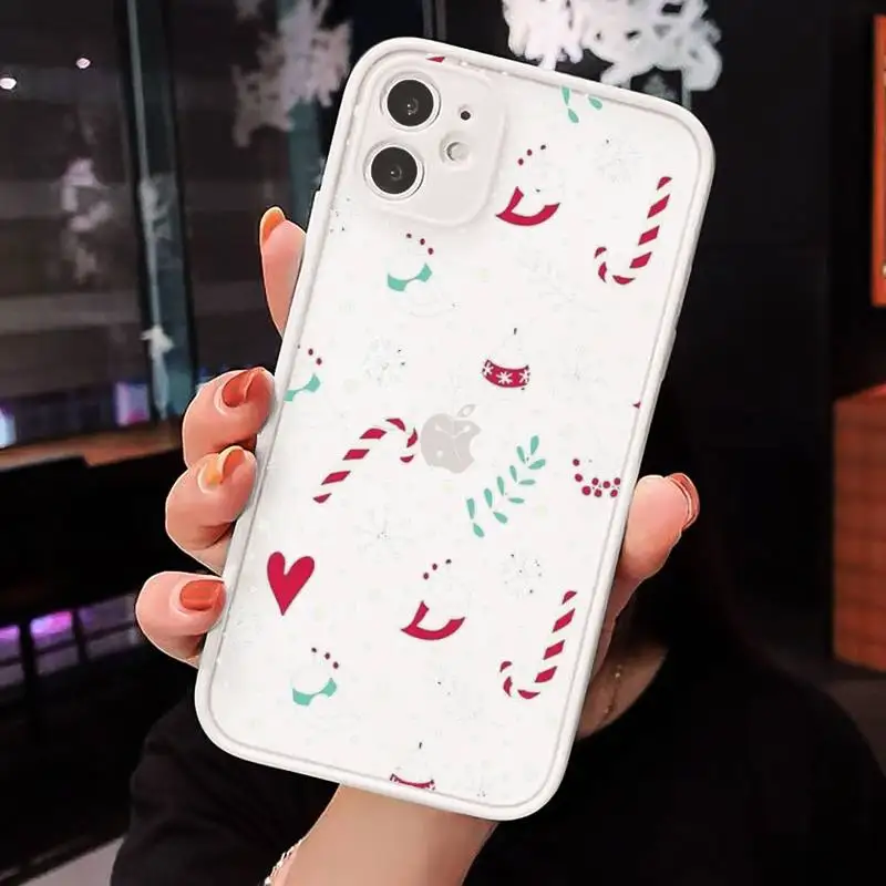 

Merry Christmas Phone Cases Matte For iPhone 12 Mini 11 Pro XR XS Max 7 8 Plus X Hard PC Back Cover