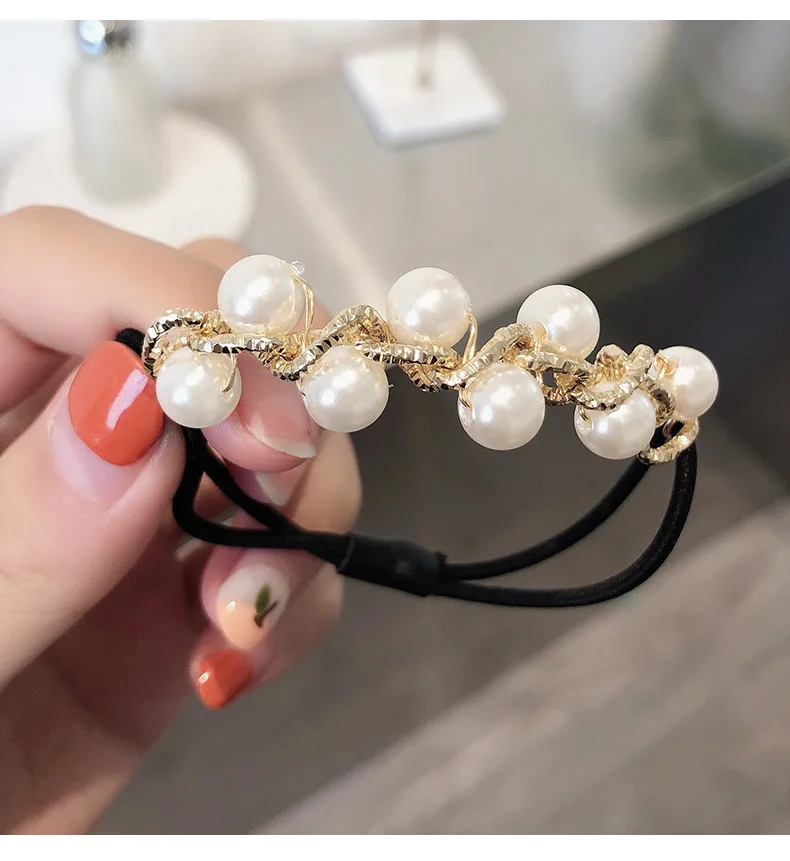 Изысканная жемчужная Женская резинка для волос простая хвоста корейский стиль