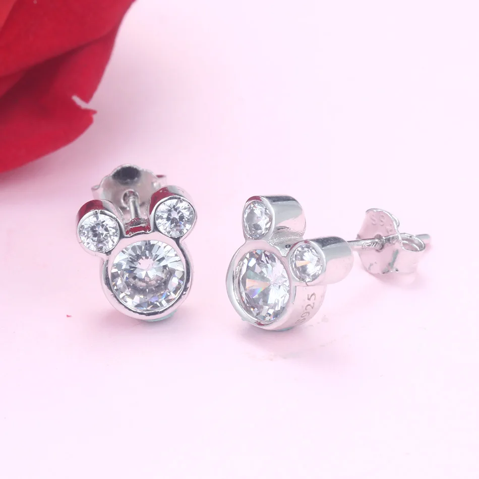 Милые серьги-гвоздики из стерлингового серебра 925 пробы для детей детские