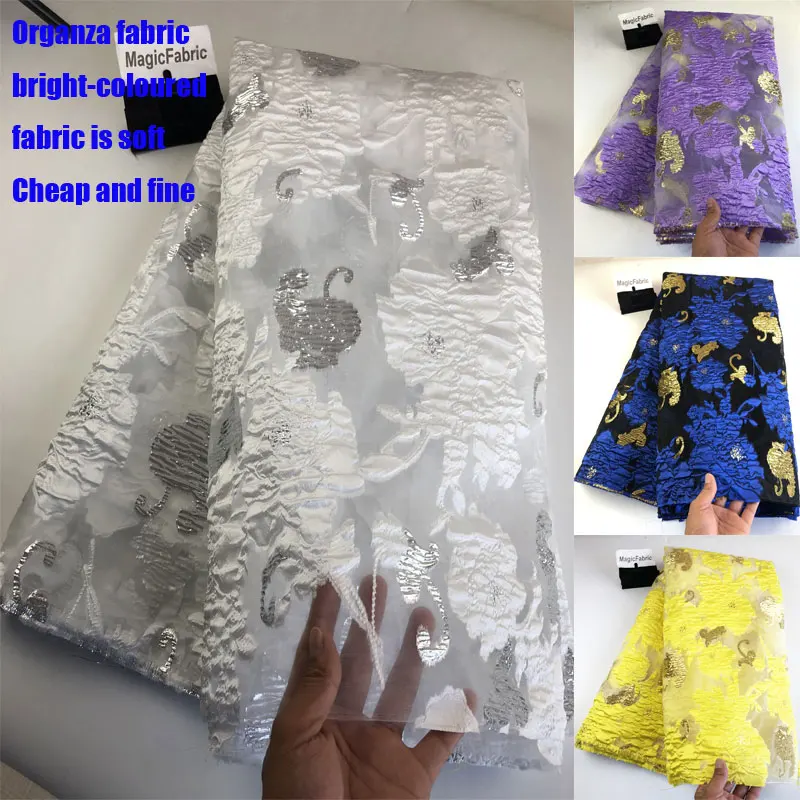 Африканская кружевная ткань из органзы вышитая яркая нигерийская для свадебного