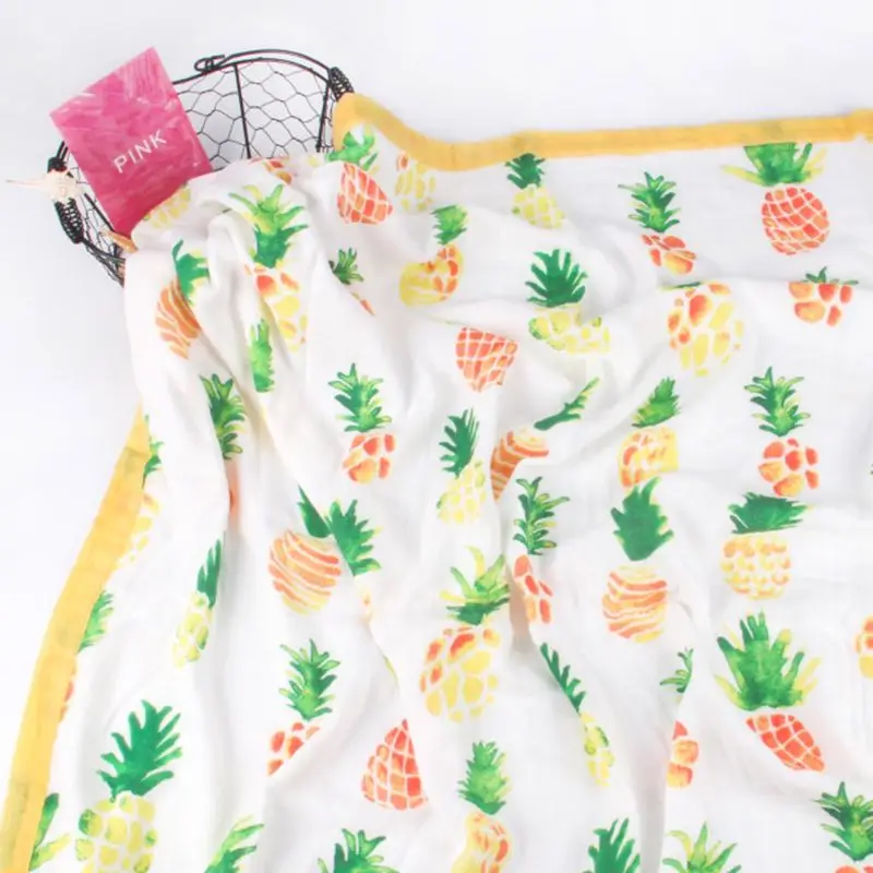 

Muslin Baby Floral Blanket Bamboo Cotton Swaddle Wraps Newborn Photography Props Accessory