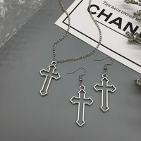 vintage gothic hollow cross pendant necklace for men women 2021 fashion hip hop necklace for girls gift wholesale neck jewelry