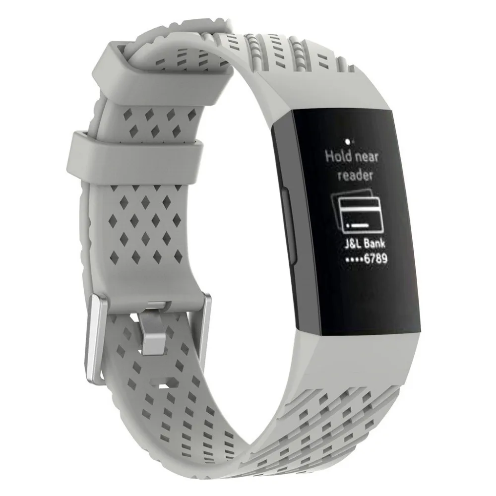 Браслет ремешок для fitbit модный спортивный дышащий силиконовый браслет ремешок для Fitbit Charge 3 Прямая поставка