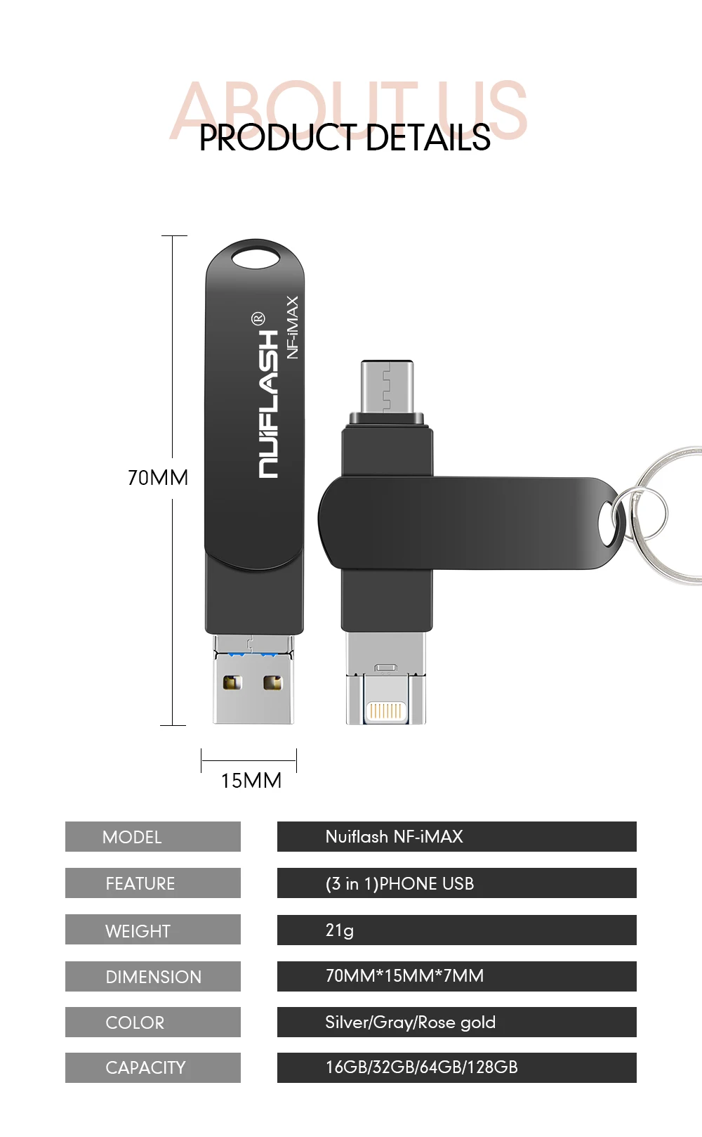 USB флэш-накопитель iPhone флэш-накопитель OTG TypeC флеш-накопитель HD карта памяти 8 ГБ 16 ГБ 32 ГБ 64 Гб 128 ГБ флешка