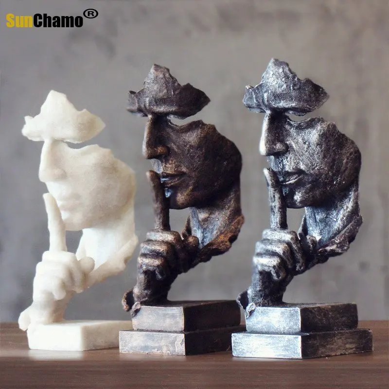 

Office Living Room Desk Ornament Decor Art Sculpture Retro Resin Handicrafts Home Decoration Accessories No Speaking Statues