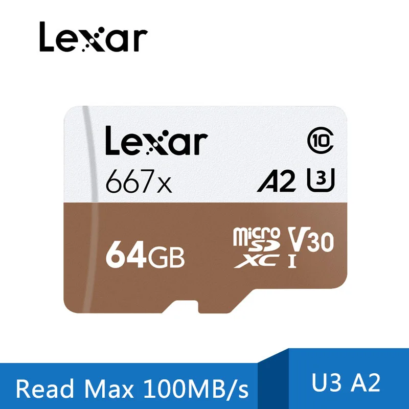 Lexar 667x Micro SD карта SDXC UHS-I 64 Гб 128 ГБ 256 ГБ A2 U3 V30 класс 10 карта для 1080p Full-HD 3D 4K видео