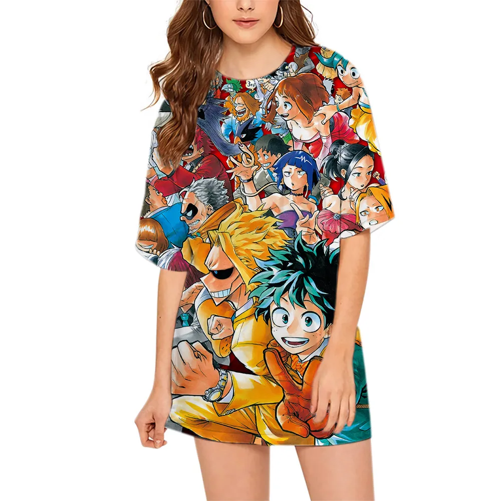 

CLOOCL My Hero Academia Fashion Women Short Sleeve Loose T Shirts 3D Print Anime Oversized T-shirt Women's Harajuku Casual Tops
