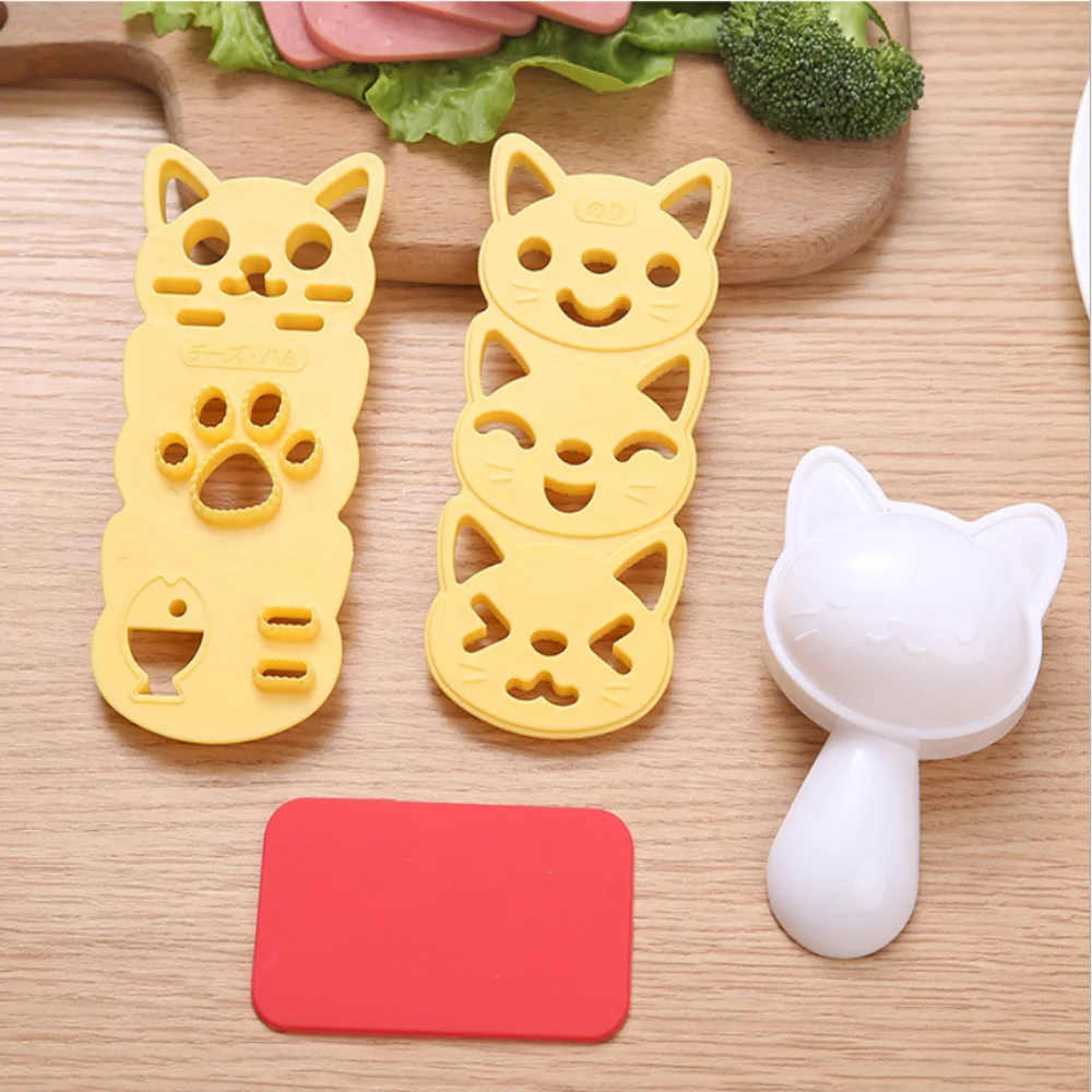 4 шт./компл. DIY Форма для суши рисовый онигири шар пищевой пресс форма в форме кошки