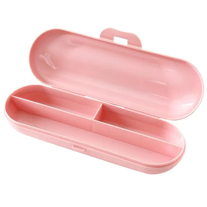 Pink OUNONA чехол для электрической зубной щетки портативный пластиковый футляр для хранения зубной щетки Зубная паста чехол держатель для кемпинга путешествия - Цвет: Pink