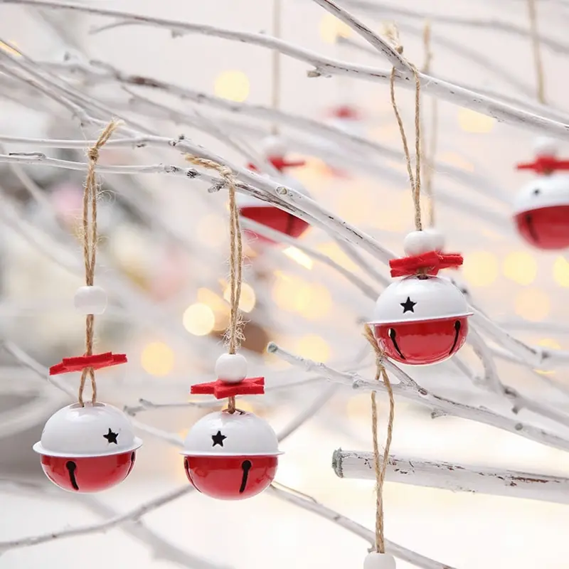 Красно-белые колокольчики подвесные украшения для рождественской елки
