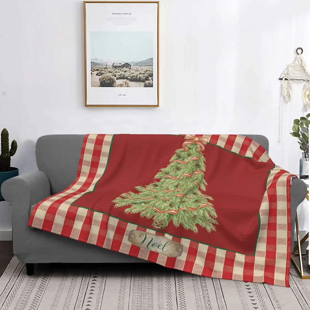 

Christmas Santa Claus Xmas Birthday Backdrop Wreath Blanket Fleece Nordic Merry Christmas Gift Throw Blankets for Travel Bed Rug