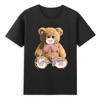 funny teddy bear t shirt with animated graphics best selling fashion dark bear cotton top unisex puppet bear t shirt