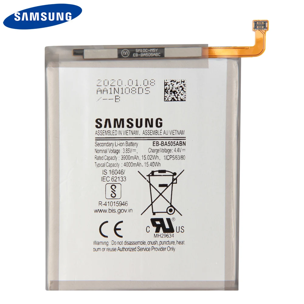 Оригинальный аккумулятор Samsung EB BA505ABU BA505ABN для Galaxy A30 A30S A50 A505F SM оригинальный 4000 мА