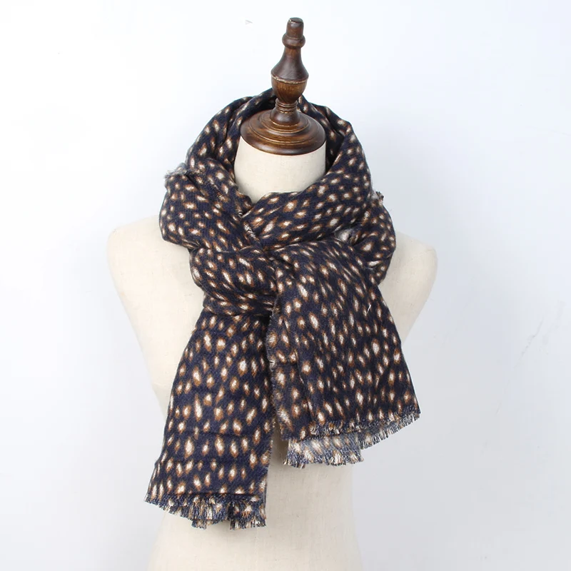 

Fashion leopard scarf women beautiful design large size luxury cashmere-like women's winter warm scarves shawls W34