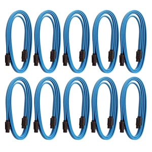 10 pcs sata cable sataiii 6gbps double head with buckle shrapnel fixed straight optical drive hard disk serial cable 1m free global shipping