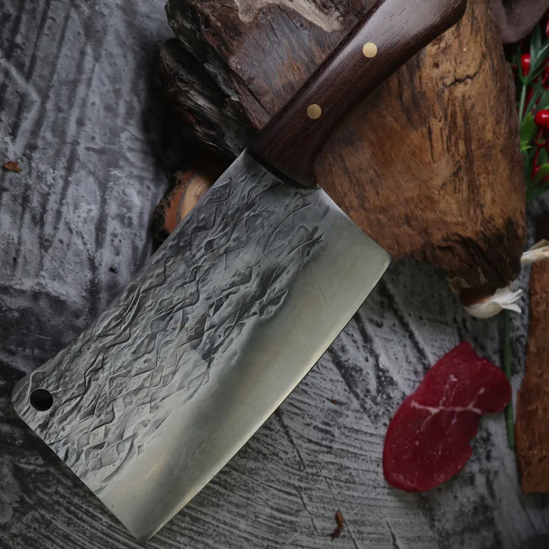 

Кованый нож мясника, коммерческий нож для измельчения мяса, утолщенный Большой Нож для костей из говяжьих костей, кухонный нож для измельче...