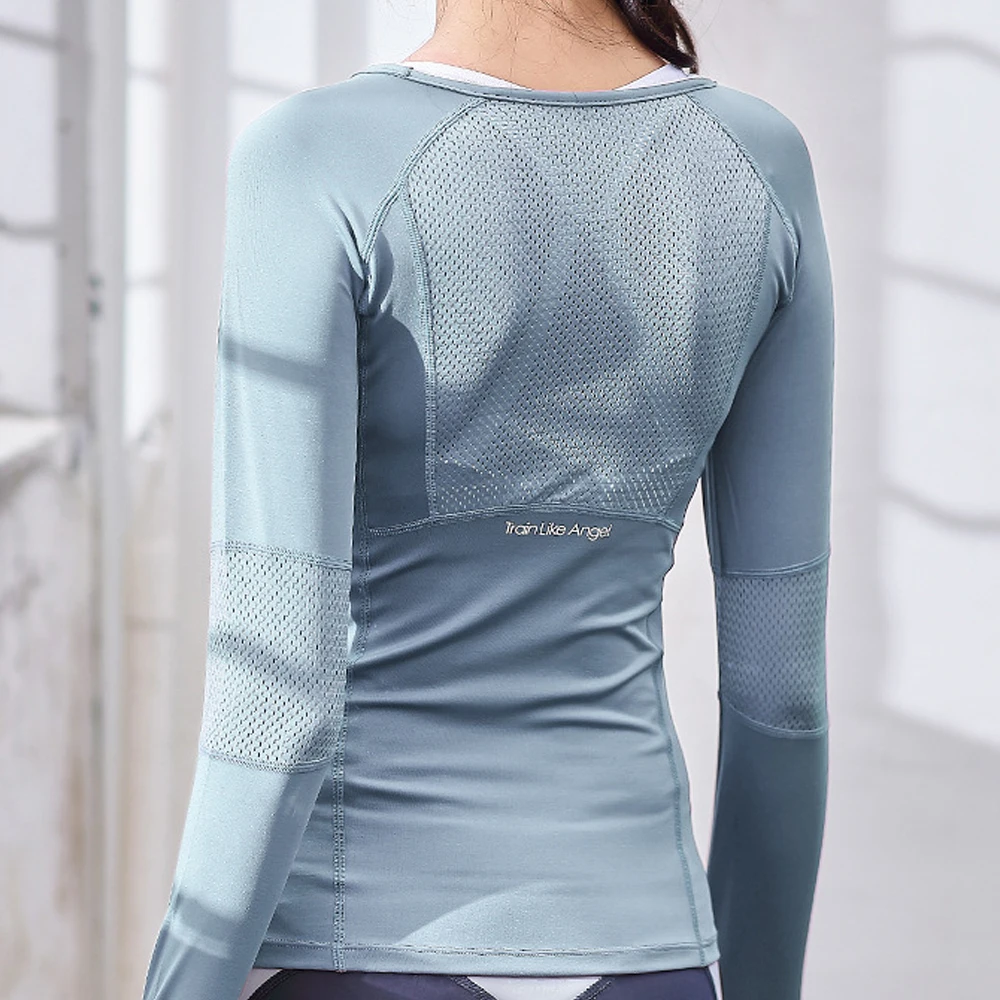 

Women's Sports Wear Fitness Women Jersey Knitting Long Sleeve Gym Tight Sport Shirt Yoga Top Female Workout Tops T-shirt