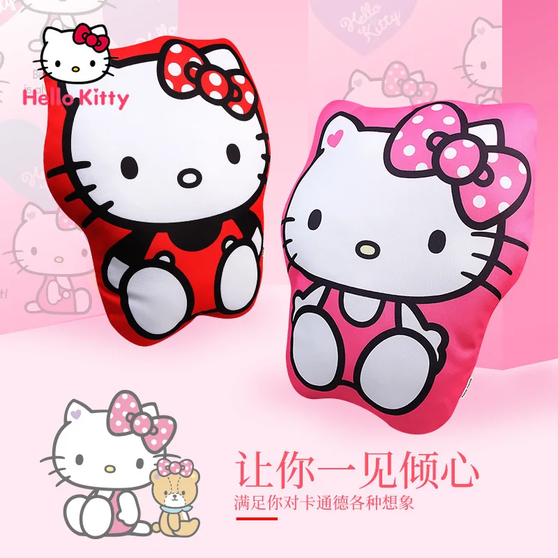 

Автомобильная подушка Hello Kitty, подушка для поясницы, Всесезонная универсальная поясничная подушка для автомобильного сиденья, дышащая поду...