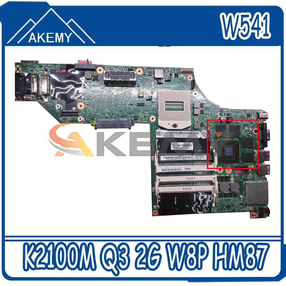 

Akemy k2100m Q3 2G W8P HM87 00HW114 For Lenovo ThinkPad W541 W540 Motherboard LKM-1 WS MB 12291-2 100% Test OK Free Shipping