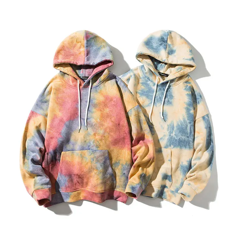 

Autumn Tie-dye Hoodies Men's Fashion Casual Hooded Sweatshirt Men Streetwear Wild Loose Hip-hop Pullover Hoodie Mens Hoody M-5XL