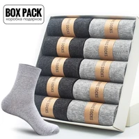 box pack mens cotton socks 10pairsbox black business men socks soft breathable summer winter for man boys gift size eur39 45