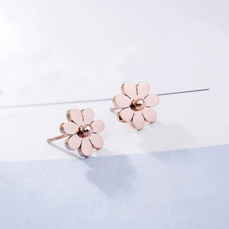 Модные ювелирные изделия из нержавеющей стали цвета розового золота в Корейском